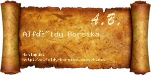 Alföldy Borsika névjegykártya